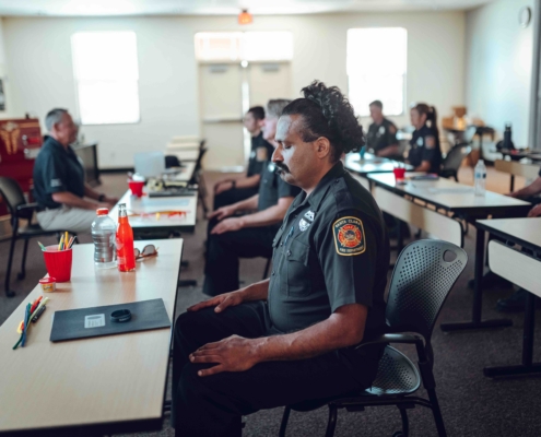 Participants at a First Responders Resiliency class
