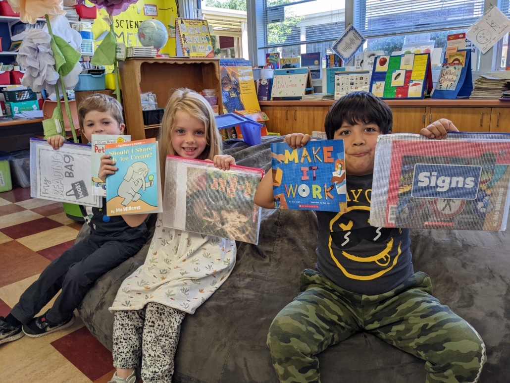 Petaluma Educational Foundation children showing books