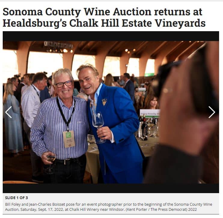 Press Democrat: Sonoma County Wine Auction returns at Healdsburg’s Chalk Hill Estate Vineyards