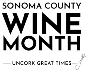 Sonoma County WIne Month Uncork Great TImes with a wine bottle logo