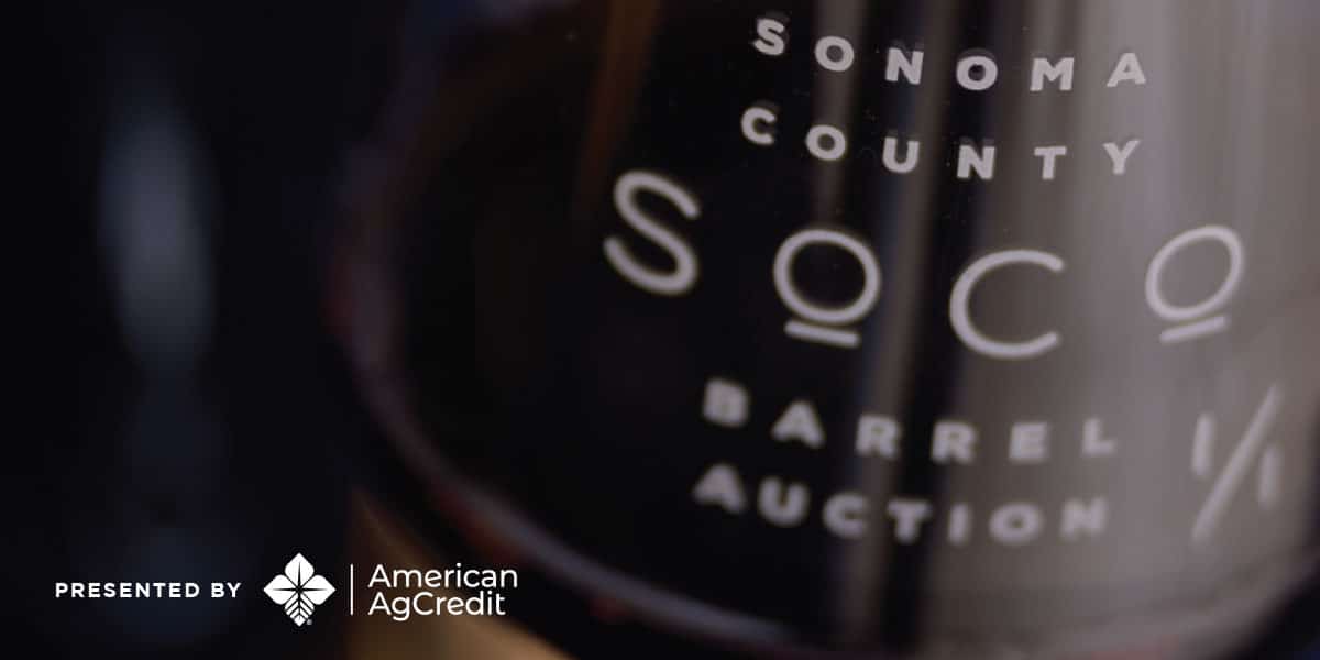 Sonoma County Barrel Auction logo glass
