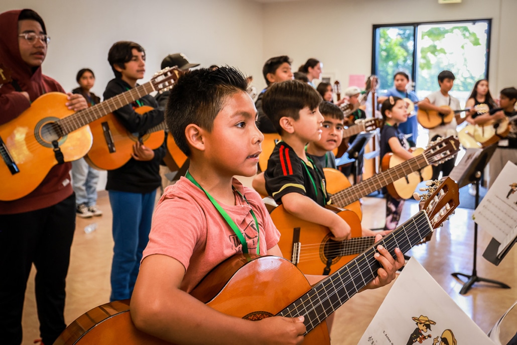 Students playing instruments in the Luther Burbank Center Mariachi Program, a SCVF grant recipient