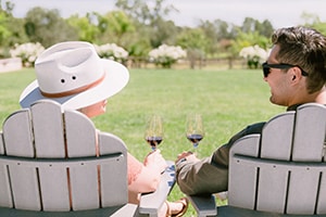 Imagery Wine Country Picnic two people sitting in chairs overlooking a green field