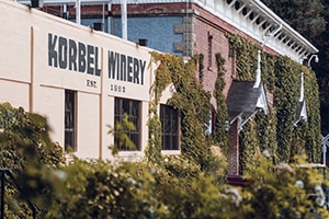Exterior of Korbel winery building